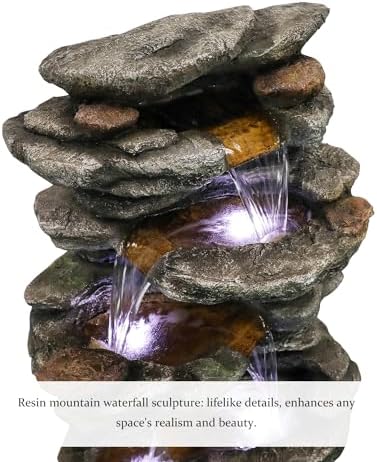 SunJet 40 Inch 6-Tier Water Fountain with LED Lights