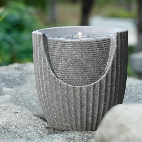 984 Inch Small Outdoor Water Fountain with LED Lights