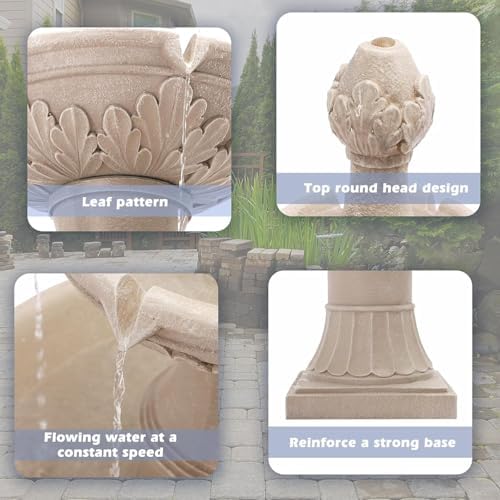 GIODIR 484 Inch 3 Tiered Resin Fountain with Pineapple Top