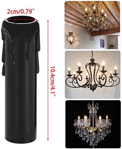 Skelang 24 Pcs 4 Inch Tall Candle Socket Covers Black