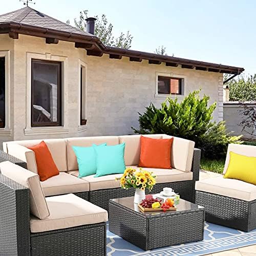 Pack of 2 Waterproof Throw Pillow Covers for Outdoor Use