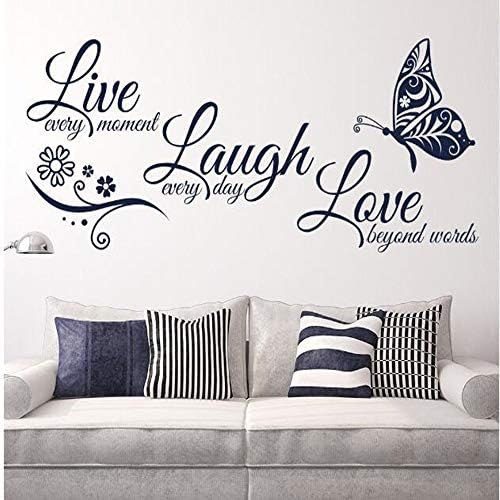 Live Love Laugh Wall Sticker Set Family Inspirational Decals 18x39 Black
