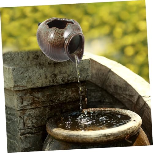 TOYANDONA Compact Ceramic Spitter Fountain for Garden Decor