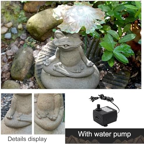 Pond Spitter Resin Frog Water Fountain Decor Gray