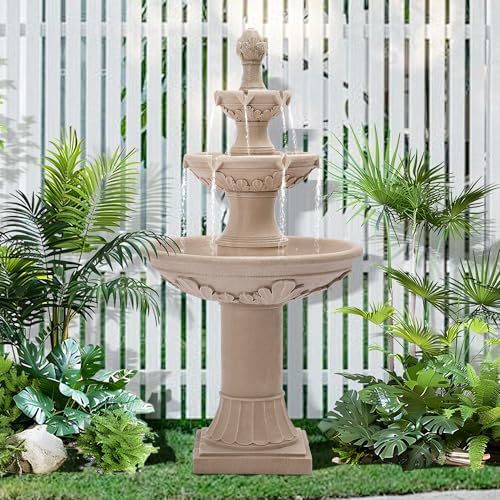 GIODIR 484 Inch 3 Tiered Resin Fountain with Pineapple Top