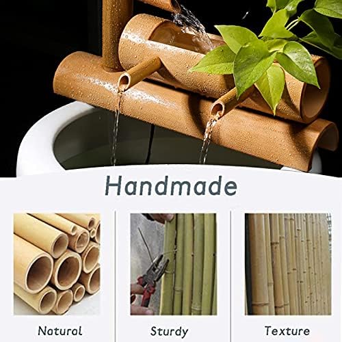 Yellow 35cm Hand-Made Bamboo Fountain Pump for Zen Garden