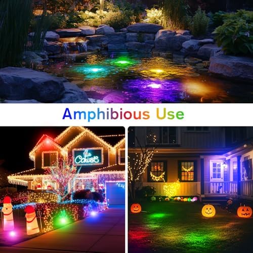 POPOSOAP RGB Pond Lights with Timer and Remote Control
