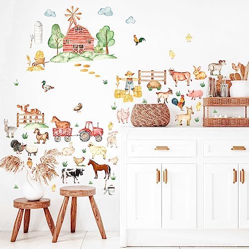 Barri Design Watercolor Farm Animal Wall Decals
