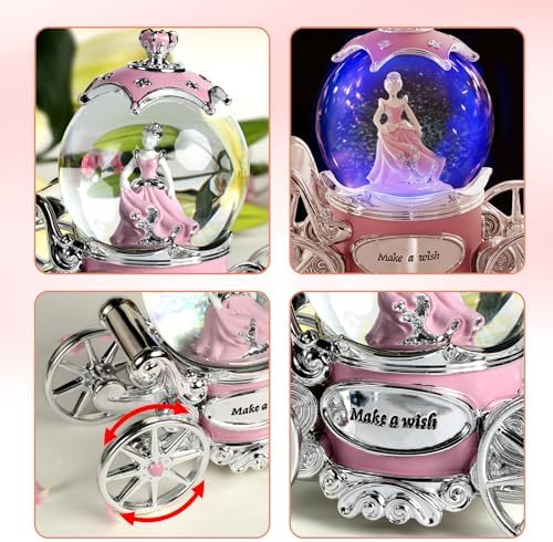 Cinderella Snow Globe Music Box for Girls