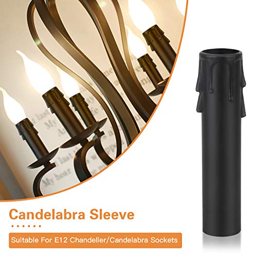 Helunsi 4 Inch Chandelier Candle Sleeves 12 Pack