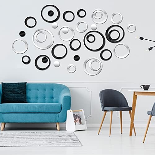 Outus 72 Piece Acrylic Circle Mirror Wall Sticker