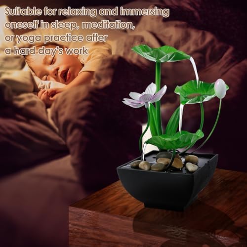Water Lily Tabletop Fountain with 3 Tiers and Built in Pump