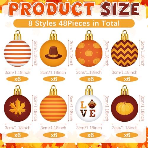 48 Pcs 118 Inch Fall Hanging Ornaments