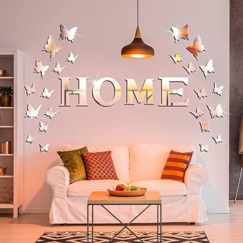 Outus 3D Family Mirror Wall Decals Silver