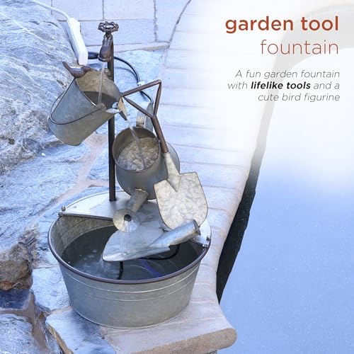 Alpine Corporation YHL106 3-Tiered Garden Tools Fountain