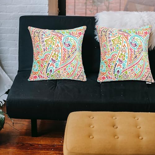 FUNHOME Outdoor Pillow Covers Pack of 2 18x18 Inch Melora Paisley
