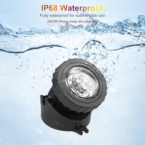 CREPOW RGB Pond Lights Set of 4 IP68 Waterproof LED Submersible Fountain Lights