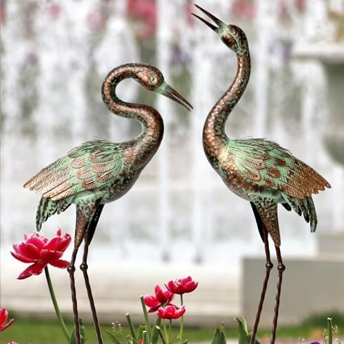 Shorayn Blue Heron Sculptures Outdoor Garden Statues