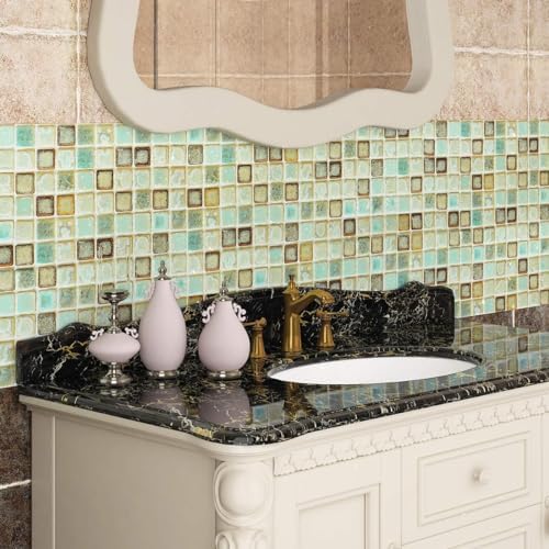 Livelynine Green Mosaic Peel and Stick Wall Sticker
