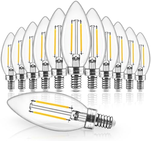 Hizashi E12 Candelabra LED Bulbs 6W 550LM 12 Pack