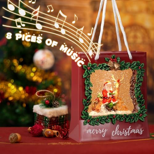 Santa Snow Globe Lantern with Music and Glitter