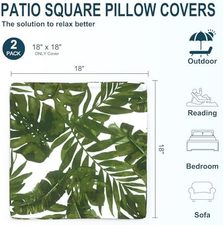 Pack of 2 Waterproof Pillow Covers for Outdoor Use