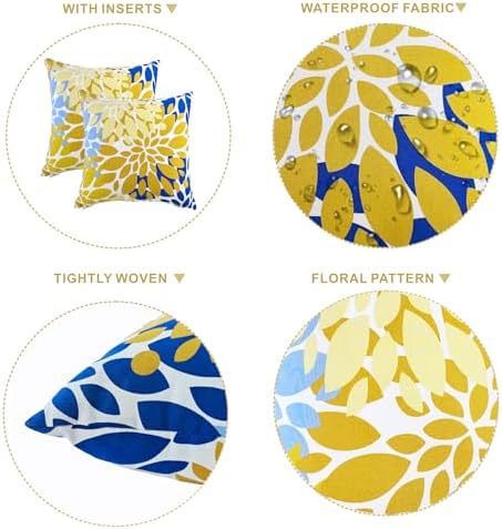 JMKaixin 2 Pack Waterproof Throw Pillows 18x18 Inch