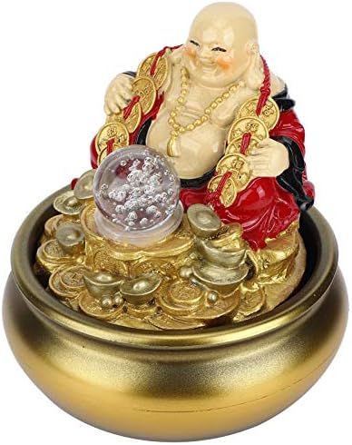CHICIRIS Tabletop Waterfall Fountain Gold for Home Office