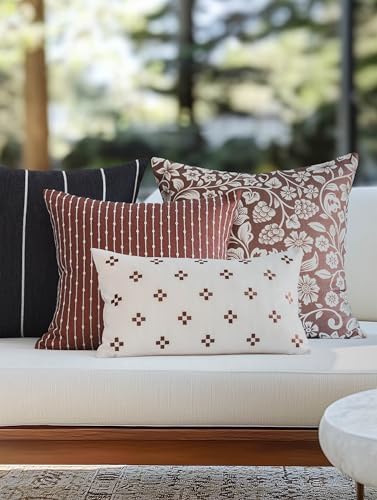 Crumbs Home Rust Neutral Linen Throw Pillow Cover 20x20