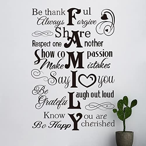 Runtoo Family Saying Wall Art Stickers Inspirational Quotes Wall Decals