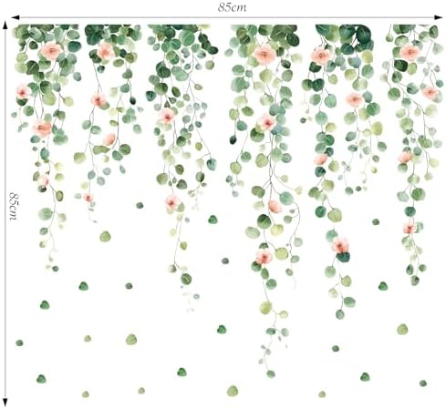 SHUCHING Green Hanging Vine Wall Sticker Peel and Stick