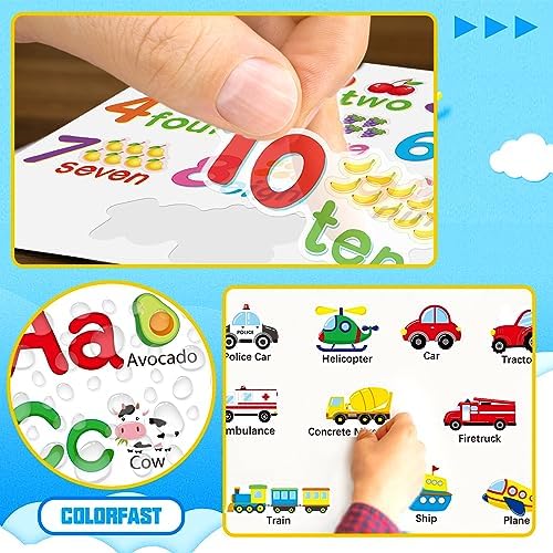 Alphabet Wall Decals for Kids Room - 12 Sheets DIY Stickers