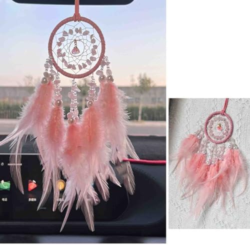 EGBANG Dream Catcher Car Pendant Pink for Rearview Mirror