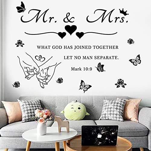 Mr and Mrs Wall Decals Romantic Wedding Sayings Art Lettering Sticker