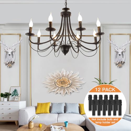 Helunsi 4 Inch Chandelier Candle Sleeves 12 Pack