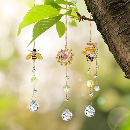 HD HYALINE DORA 3 Pack Bumble Bee Suncatcher Decor