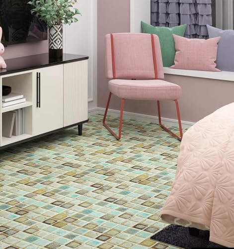 Livelynine Green Mosaic Peel and Stick Wall Sticker