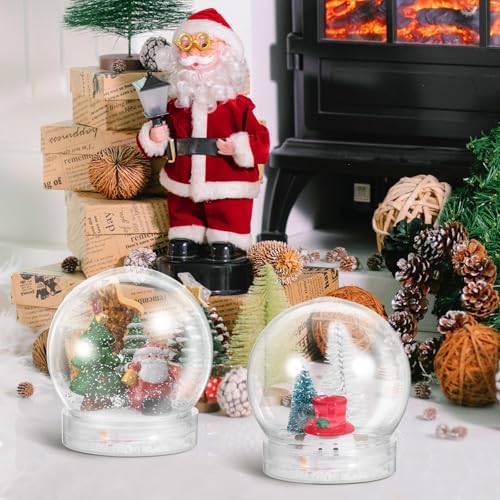 BESTOYARD 15 Pack Clear Snow Globes DIY Decoration Kit