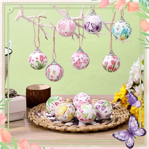 Outus 20 Pcs Spring Tulip Butterfly Hanging Ornaments