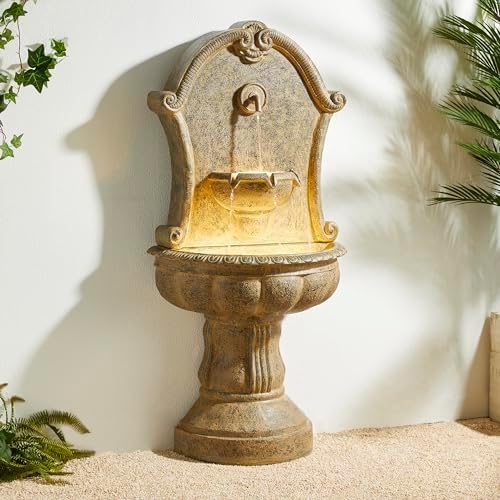 Glitzhome 49 Inch Wall Fountain with LED Light and Pump