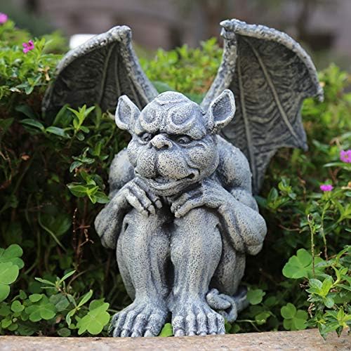 OwMell 7 Inch Sitting Gargoyle Garden Statue