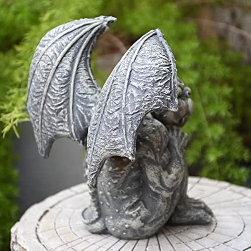 OwMell 7 Inch Sitting Gargoyle Garden Statue