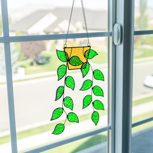 Handcrafted Stained Glass Window Hanging for Indoor Decor