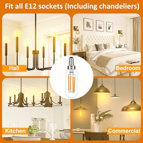 Porbench E12 LED Bulb 6W Dimmable 8Pack
