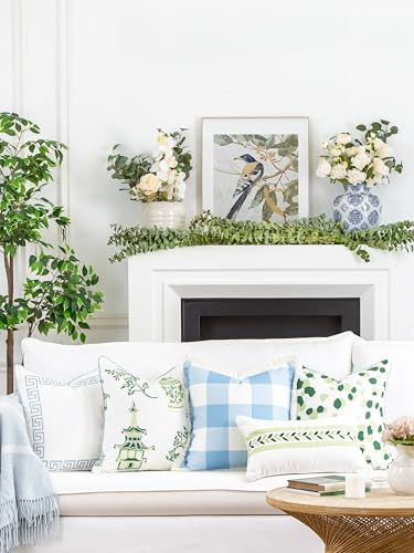 Hofdeco Premium Baby Blue Plaid Throw Pillow Cover 20x20