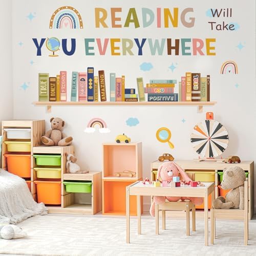 Boho Style Reading Wall Sticker Inspirational Quote Decor