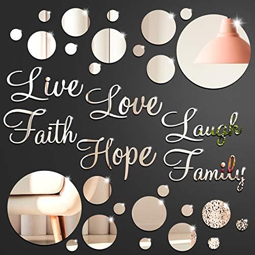 Zonon 3D Acrylic Mirror Wall Decor Stickers