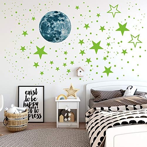 Glow in the Dark Moon and Stars Wall Decals