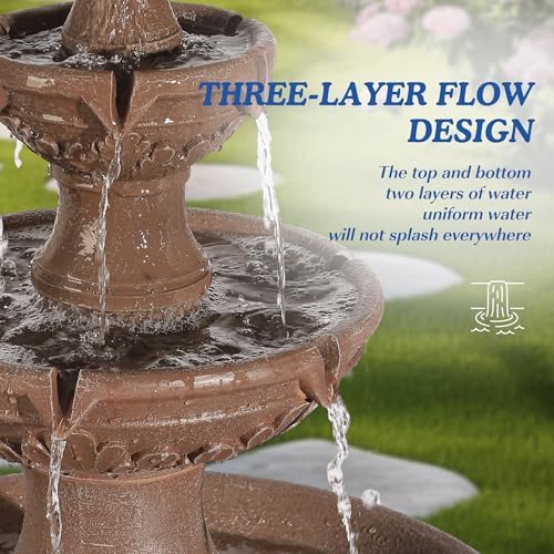 Dephet Italian Outdoor Fountain - 484H Freestanding Water Feature
