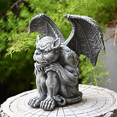 OwMell 7 Inch Sitting Gargoyle Garden Statue
